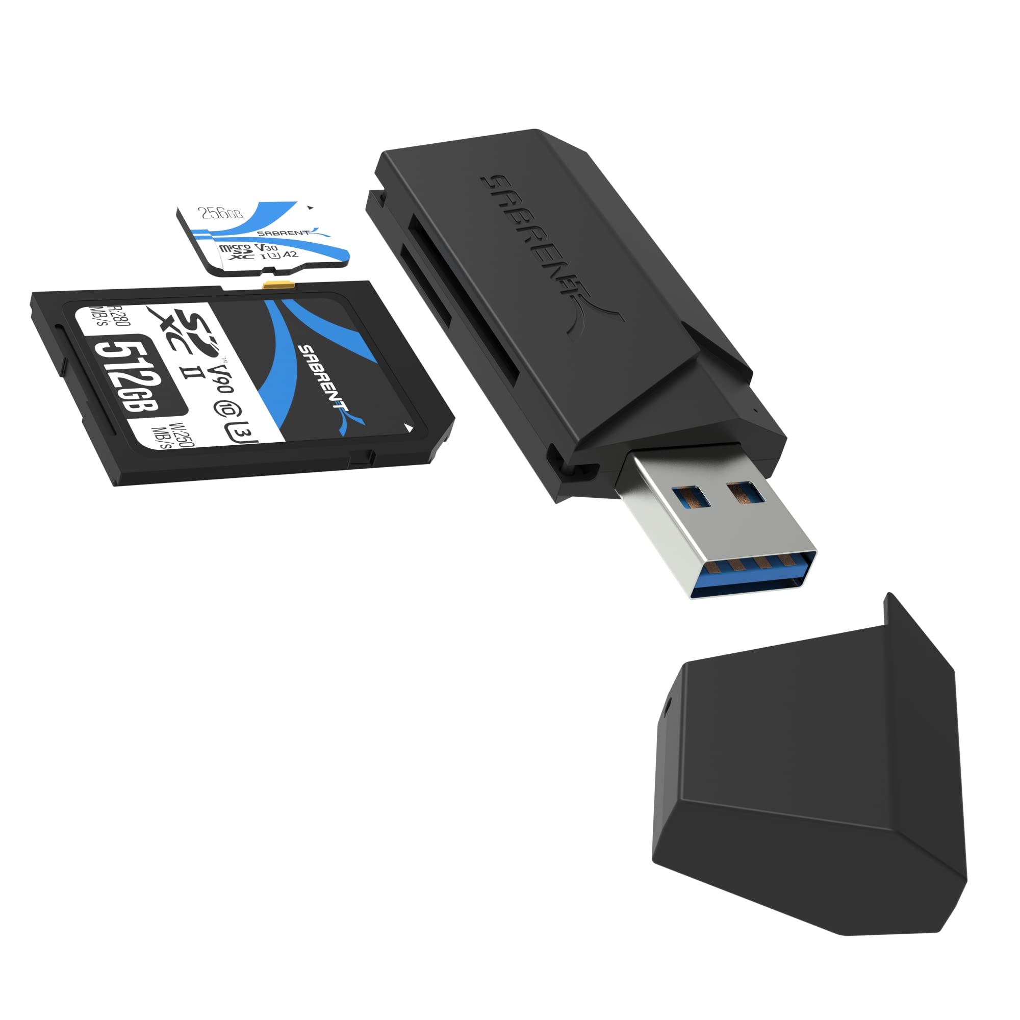 SABRENT SD, Micro SD Card Reader, USB SD Card Adapter, USB 3.2 Gen 1 to SD Memory Card Reader OTG, Support MacBook, PC, laptops, etc. (CR-UMSS)