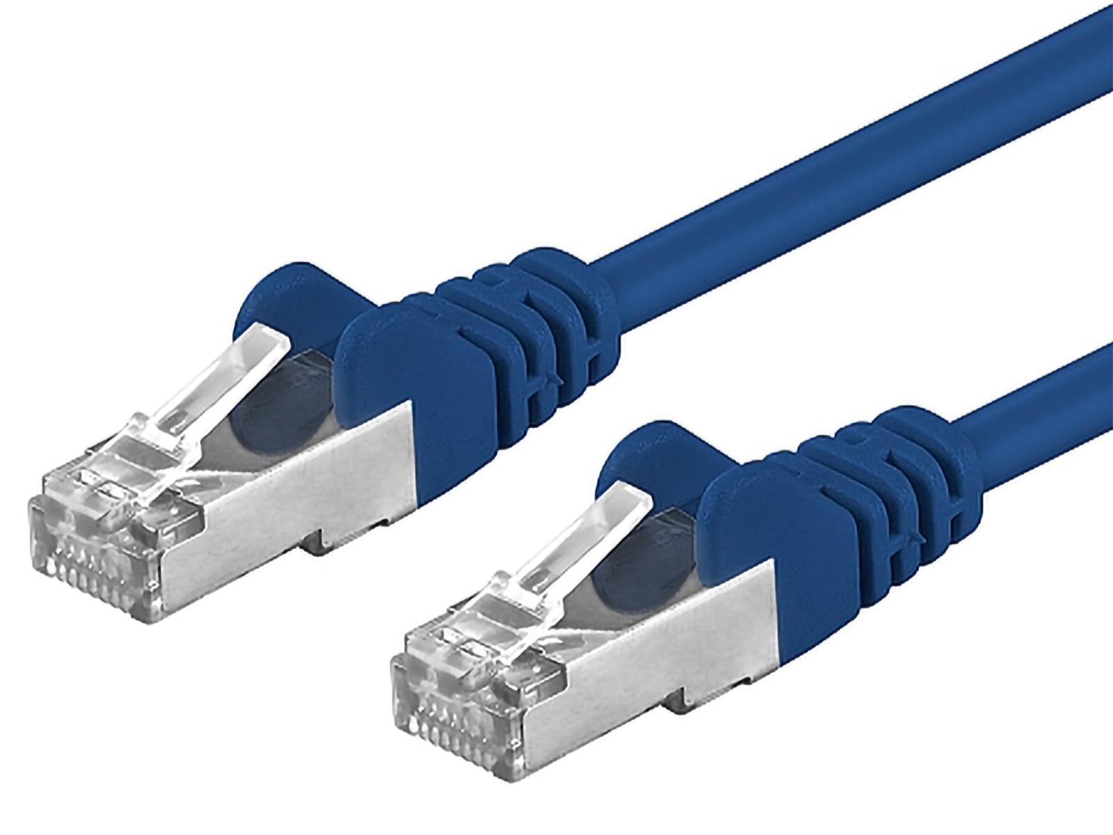 PremiumCord Network Cable, Ethernet, LAN & Patch Cable CAT6a, 10Gbit/s, S/FTP PIMF Shielding, AWG 26/7, 100% Cu, Quick Flexible and Robust RJ45 Cable, Blue, 0.5 m