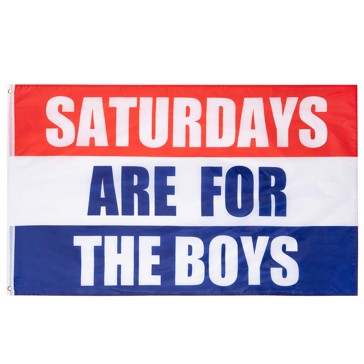 SATURDAYS ARE FOR THE BOYS Print 3x5 FT(90x150cm) Polyester Vivid Color 100% Polyester Banner witn Brass Grommets Perfect for College Football Games Party Decoration (3x5FT(90x150cm))