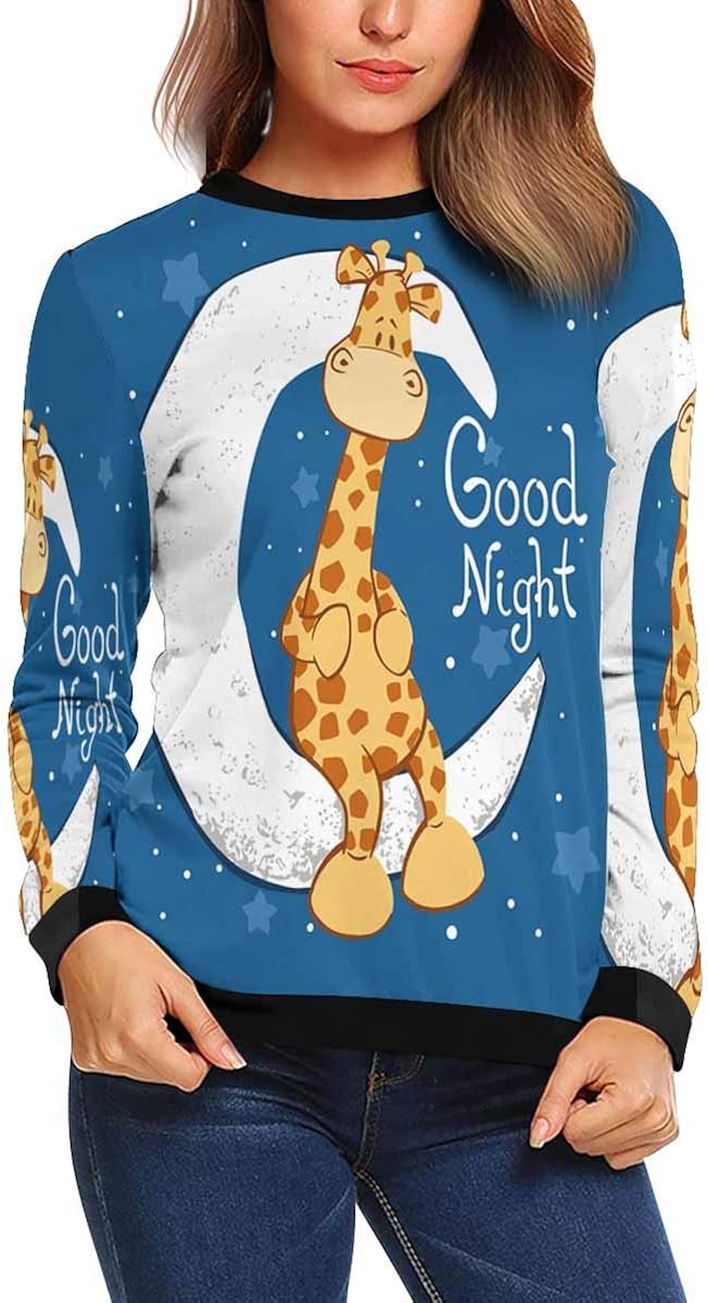 INTERESTPRINT Womens Casual Pullover Tops Cute Flying Pigs Crew Neck Sweatshirt