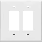 ENERLITES 2-Gang White Oversize Decorator Switch Outlet Wall Plate Cover | 1 Pack, Size 5.5" x 5.5", Fits light switch/outlet/receptacle, Gloss Finish, Unbreakable Polycarbonate, UL Listed
