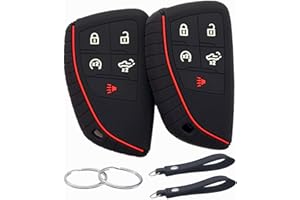 REPROTECTING Silicone Rubber Key Fob Cover Compatible with 2025-2022 Chevy Chevrolet Silverado 1500 GMC Sierra 1500, 2025 2024 Silverado Sierra 2500HD 3500HD (Black/White Black/White)