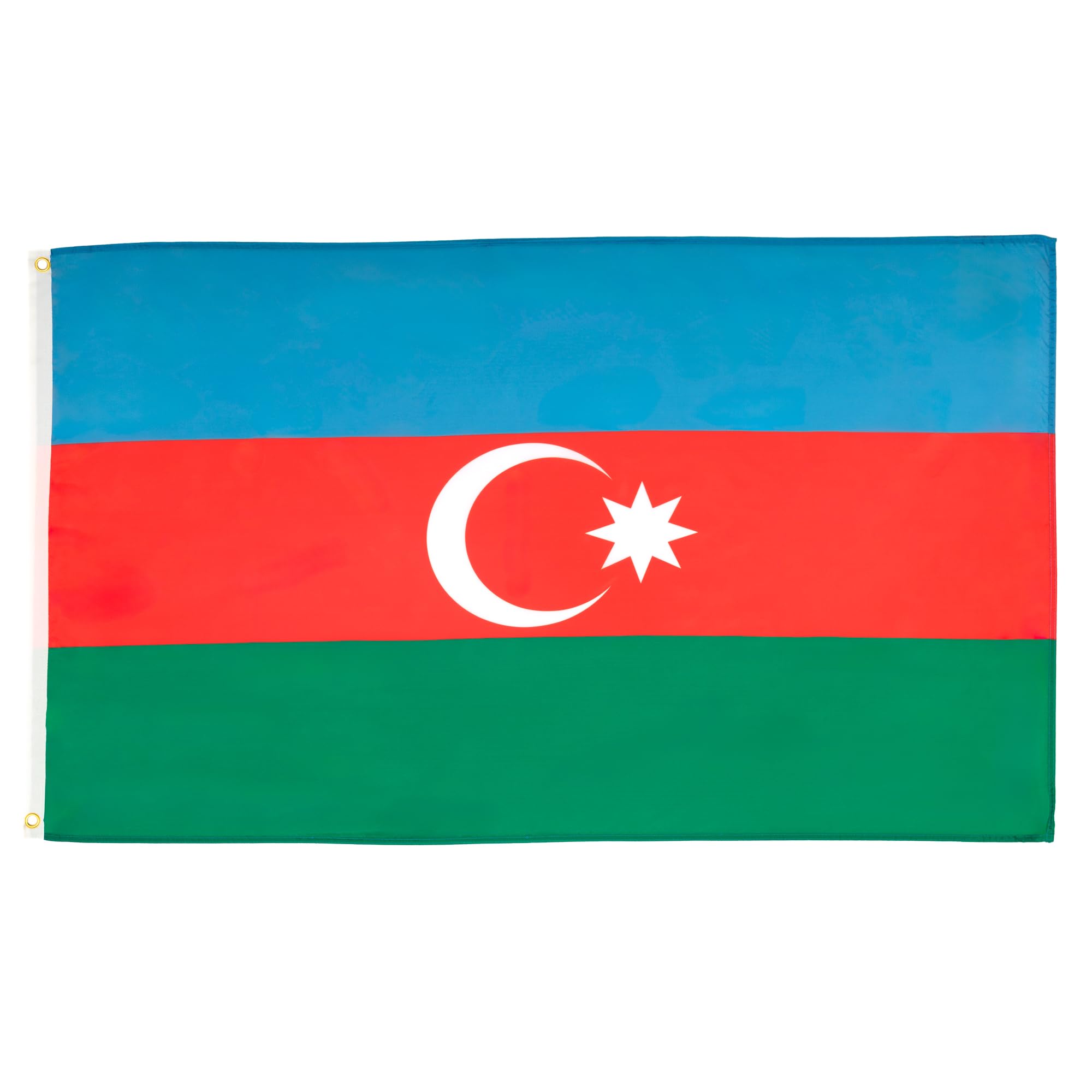 AZ FLAG - Azerbaijan Flag - 3x5 Ft - 100D Polyester Azerbaijani Banner with Two Metal Grommets - Fade Resistant - Vivid Colors - 3' x 5' Feet - 150x90 Cm — image 1