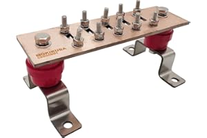 MOKIKUBA Copper Ground Bus Bar,Multipurpose Ground Bar Kit 7.88"x2.36"x .157" with 1/4" Terminal Positions and UL Material Standoff BusBar Insulators
