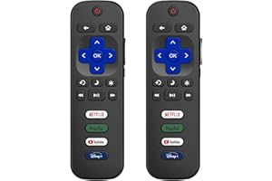 NETTECH (Pack of 2) Replacement for Roku TV Remote Control, Compatible with TCL Roku/Hisense Roku/Onn Roku/Roku Built-in Smart TVs. (Not Compatible with Roku Sticks or Box). 1 Year Warranty.