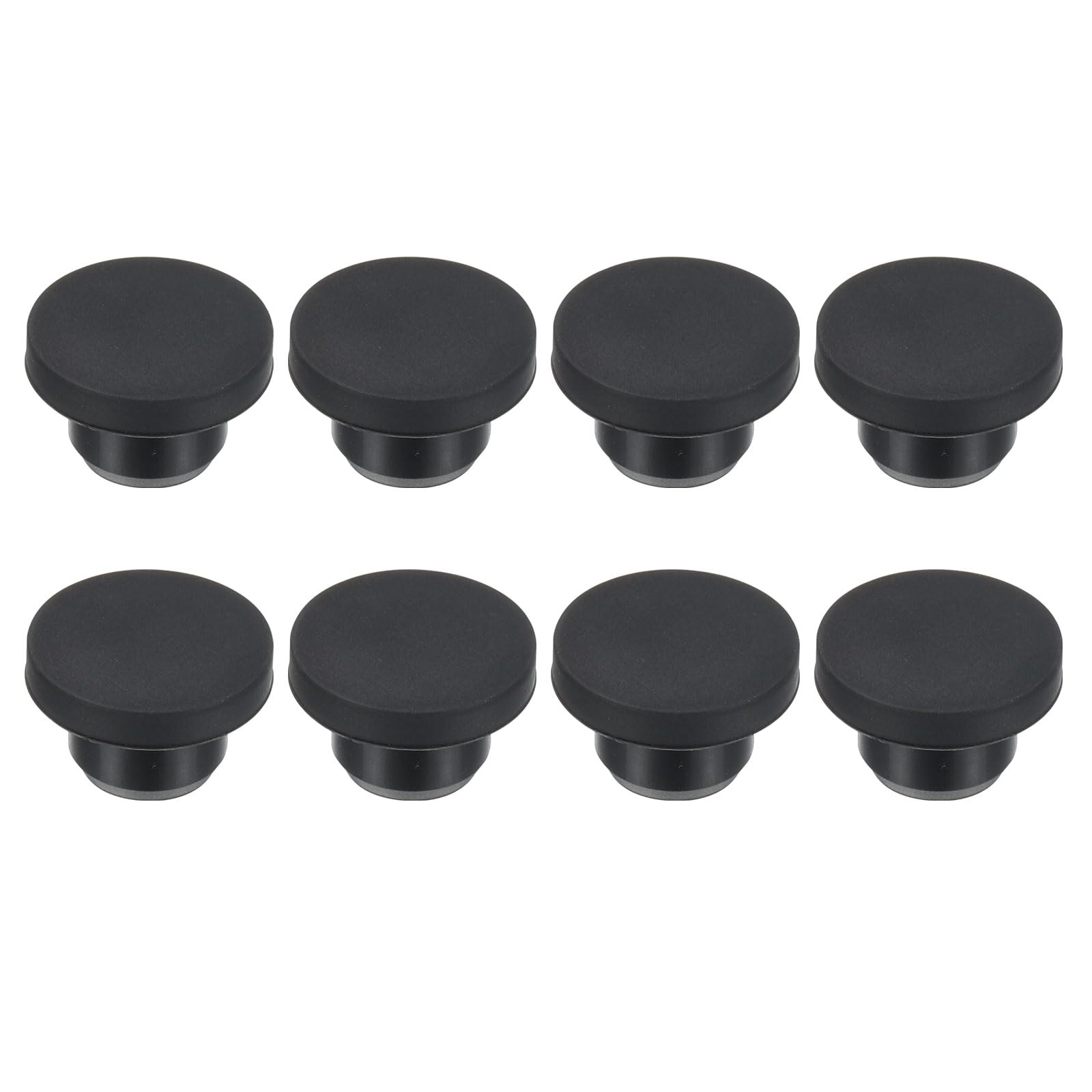 PATIKIL 15mm Diameter Rubber Hole Plugs, 8 Pcs Silicone Rubber Round Hole Stoppers for 14mm Hole, Black — image 1