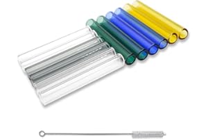 12 Pcs 3 Inches Borosilicate Glass Tubes, Gtysmox 5 Colors 12mm Diameter 2mm Thickness Glass Tubing with 1 Cleaning Brush