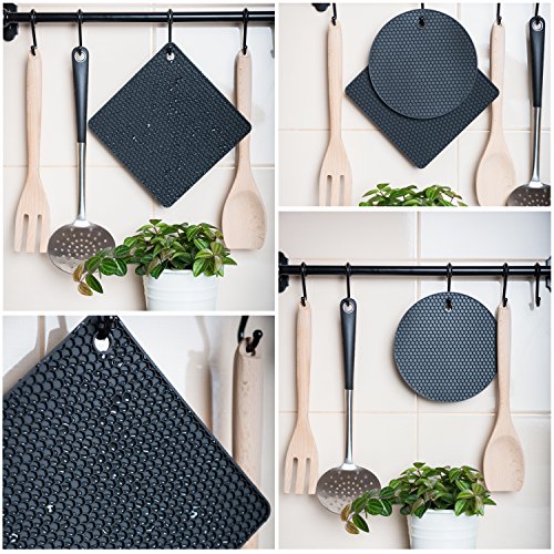 Potholders and Silicone Trivet Mats. Our 7 in 1 Multi-Purpose Kitchen Tool is Heat Resistant to 440Â°F, Non-slip,durable, flexible easy to wash and dry. 4 Pot Holders By Q's INN.