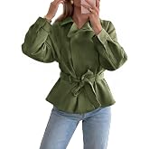 Tankaneo Womens Faux Suede Cropped Moto Jackets Zip Up Lapel Trench Coats | Belted waist, Trendy casual, Streetwear, Going out, Y2k, Lightweight, Motorcycle bomber jackets