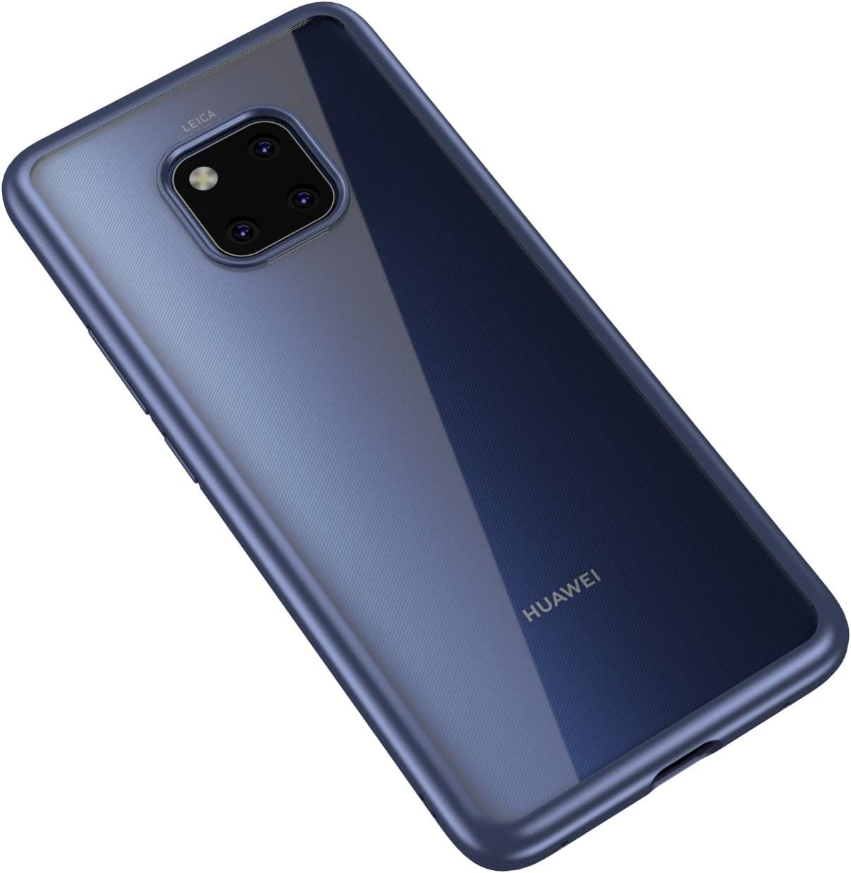 Grand Eletronics for Huawei Mate 20 Pro Ultra Thin Clear Anti-Scratch Hard Cover+TPU Silicone Bumper Hybrid Super Slim Fit Protective Case,Blue
