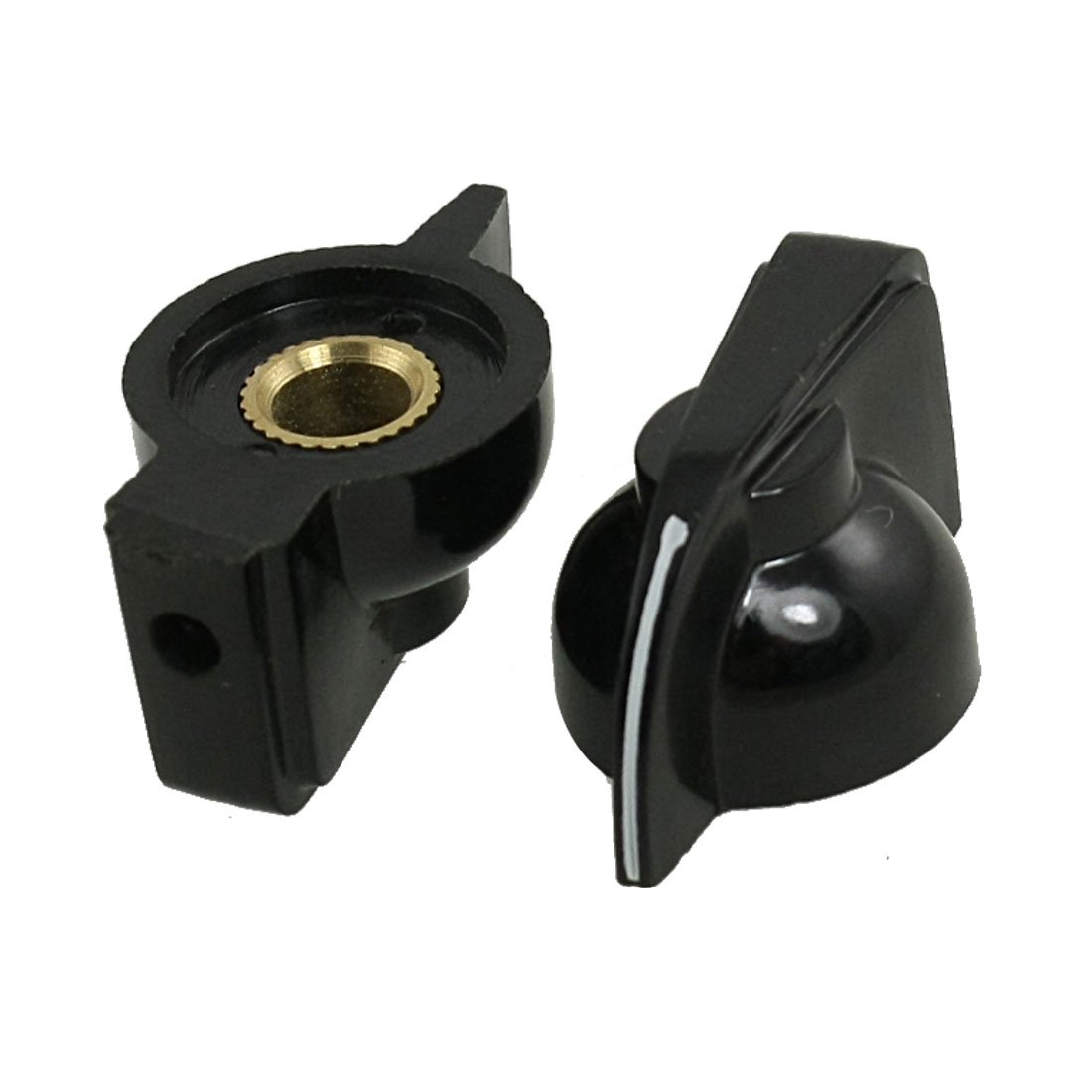 sourcingmap 6 mm 15/64-Inch Shaft Hole Diameter Potentiometer Pot Pointer Knob Cap - Black (5-Piece)