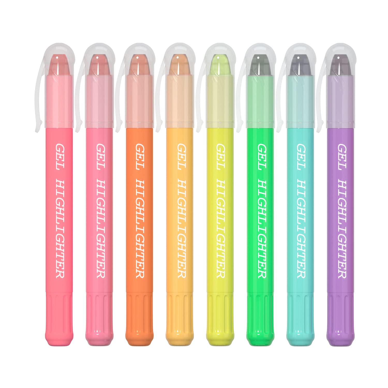 feela Gel Highlighters, 8 Assorted Colours Bible Highlighter Pens, No Bleed Dry Highlighter Markers Study Kit, Great for Journaling, Highlighting and Studying