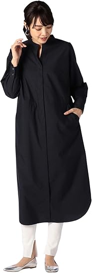 ノーリーズ Nolley S ギャザーコートワンピース 8 0036 5 07 002 36 ネイビー コート ジャケット 通販 Amazon