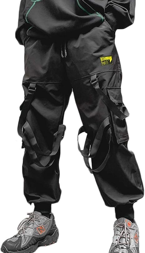 Amazon ｊｑｂｆｌカーゴパンツ メンズ ゆったり ズボン ジョガーパンツ テーパード カジュアル サルエルパンツマルチポケット おしゃれ ロングパンツ ストリート系 ダンス 黒パンツ G黒 ロングパンツ 通販