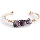 Zaycca Purple Crystal Cuff Bracelet - Copper Stone Bangle Bracelet for Women