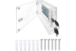BIGKING Universal Thermostat Lock Box with Key, Clear Large Thermostat Guard for Wall, Thermostat Cover with lock for Thermostats 6.5" x 4" x 2" or Smaller (1)