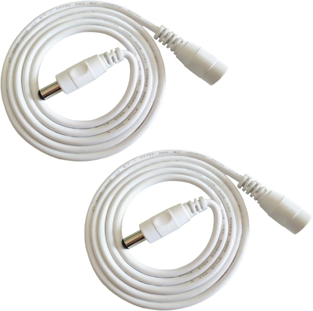 Liwinting 2pcs 1m/3.28ft DC Extension Cable 2.1mm x 5.5mm Male to Female Connector