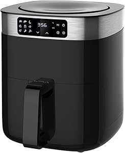 KitCook Air Fryer Oven, 5.8 QT Electric Air Fryers LED Digital Screen Air Cooker ( 4.2 QT Detachable Nonstick Basket ), 9 Presets Menu Oil Free Air Fryers For Fries, Roast, Bake, Toast, Dehydrate (Renewed)