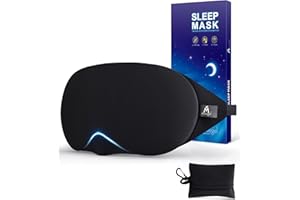 Mavogel Cotton Sleep Eye Mask - Updated Design Light Blocking with Adjustable Nose Bridge, Soft and Comfortable Night Eye Mask for Men Women, Eye Blinder for Shift Work, Includes Travel Pouch, Black