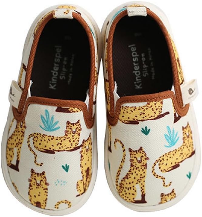 Kinderspel Slip On-Toddler Shoes. Cotton Topped Non-Slip Loafer Shoes with Durable Natural Rubber Sole.