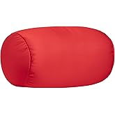 Focustree Microbead Neck Body Pillow Tube Microbead Bolster Bean Smooth Cool Pillow Neck Cervical Roll Pillow for Sleeping 7 x 12Inch Throw Travel Pillow (Venetian Red)