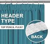 H.Versailtex Blackout Curtains 2 Panels 90x90 Teal Tiebacks view 3