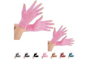 BRACE MASTER 2 Pairs Arthritis Gloves, Compression Gloves Support and Warmth for Hands, Finger Joint, Relieve Pain from Rheumatoid, Osteoarthritis, RSI, Carpal Tunnel, Tendonitis (Medium (2 Pair), Pink)