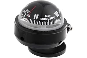 Car Dashboard Compass, KIMISS 7.5*6*6cm Car Navigation Compass Ball Dashboard Mount Plastic Direction Guidance Tool Camping H