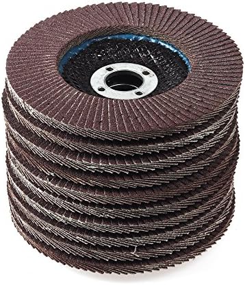 10Pcs 4''x5/8''Inch Abrasive Flap Sanding Disc Polishing Wheel Grinding Disc Grit 60#/80#/150#/180#/240#/320# (150#)