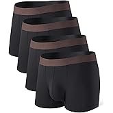DAVID ARCHY Mens Trunks Underwear Soft Breathable Rayon Made from Bamboo for Men No Fly Pouch 4-Pack