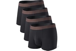 DAVID ARCHY Mens Trunks Underwear Soft Breathable Rayon Made from Bamboo for Men No Fly Pouch 4-Pack