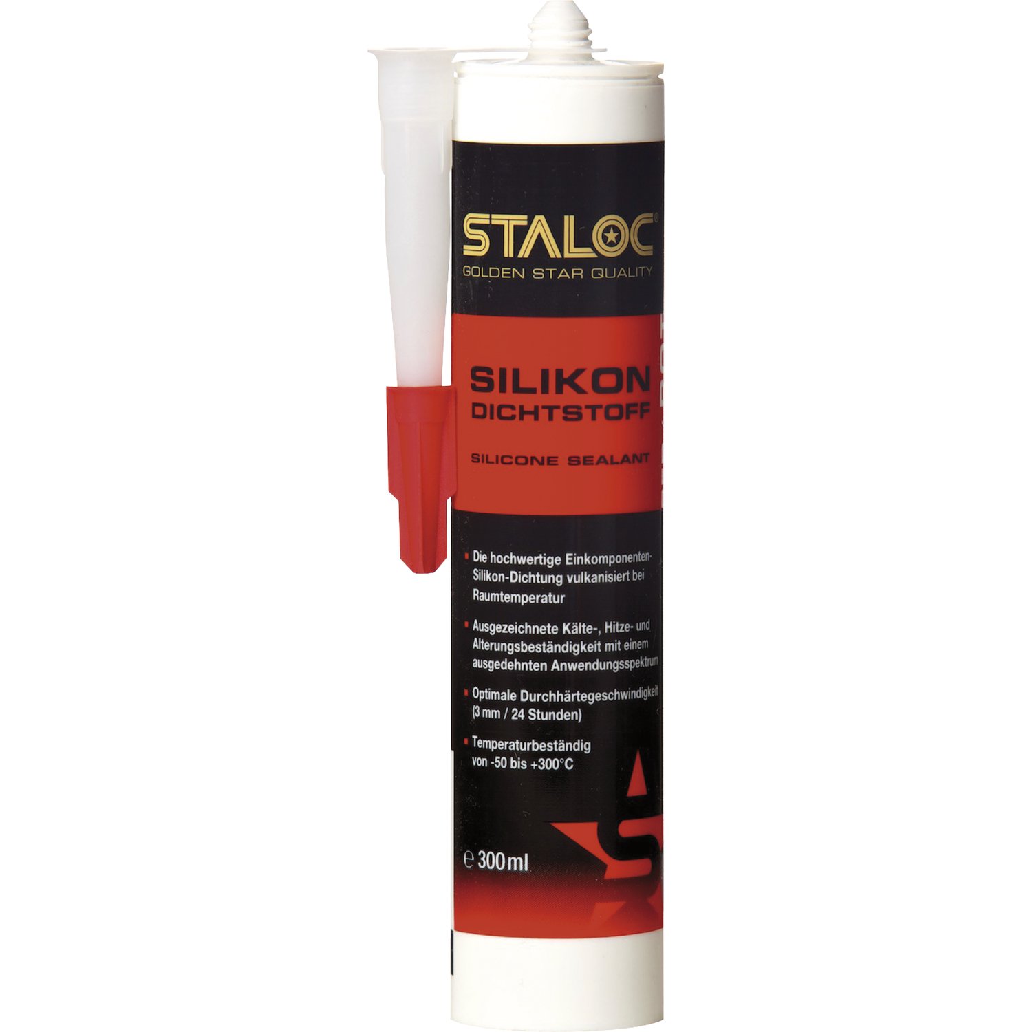 Staloc High Temperature Silicone Sealant Red Quality Silicone for Heating and Engines 300 ml Cartridge