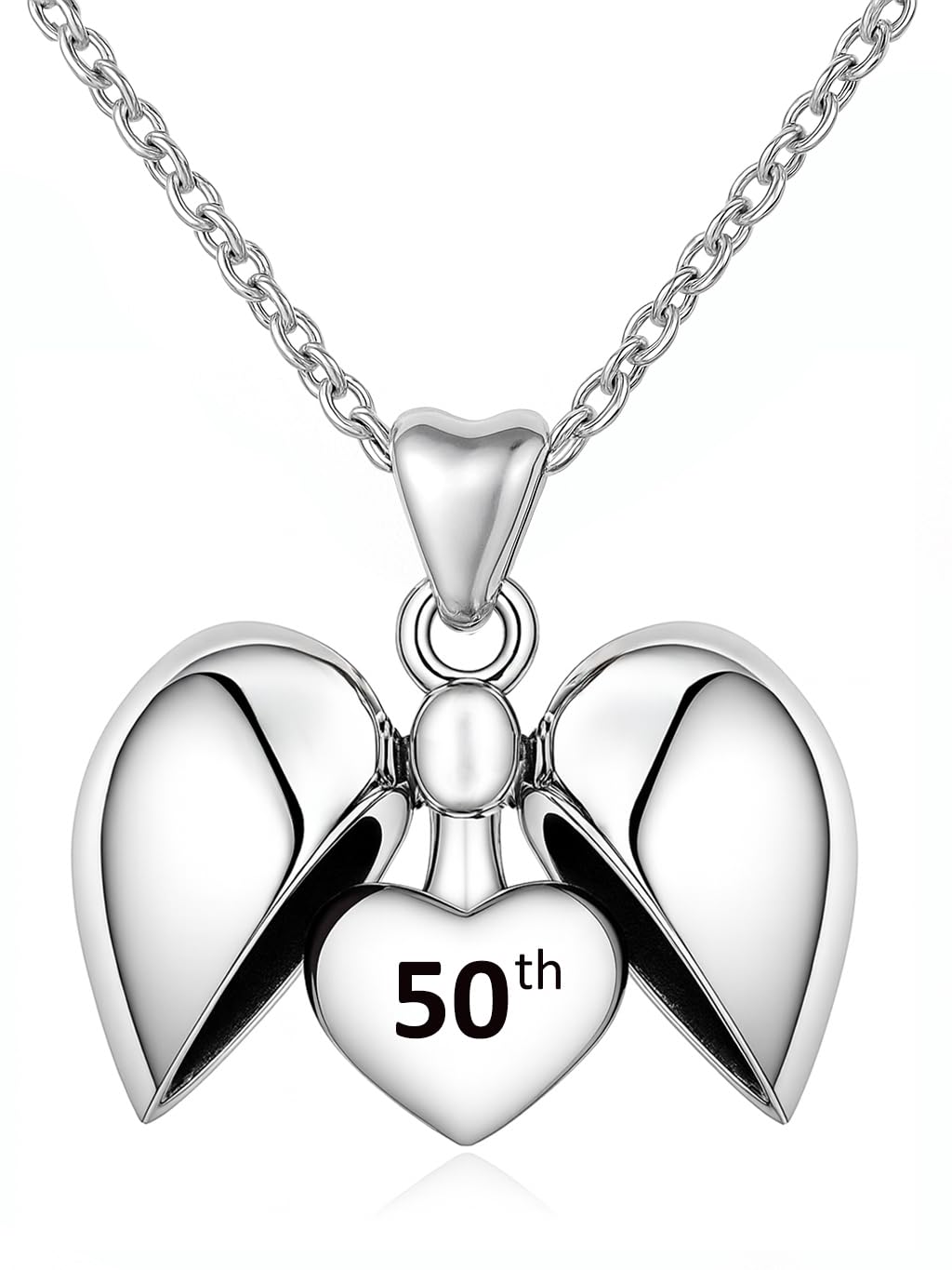 LSDesigns 50th Birthday Heart Necklace & Pendant Charm 925 Sterling Silver 50 Her Girls Women - Gift Box — image 1