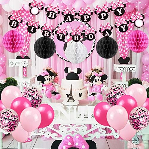 Bestzy 1er Cumpleanos Bebe Rosado Globos Decoraciones De Fiesta Tematica Rosado De Mickey Globos De Confeti De Latex Nina Ballon Party Decoraciones De Cumpleanos De Mickey Mouse Decoracion Para Fiestas Awj Costura