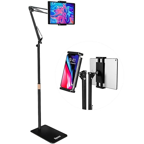 Spessn Tablet Floor Stand, Overhead Bed Phone Mount, Height