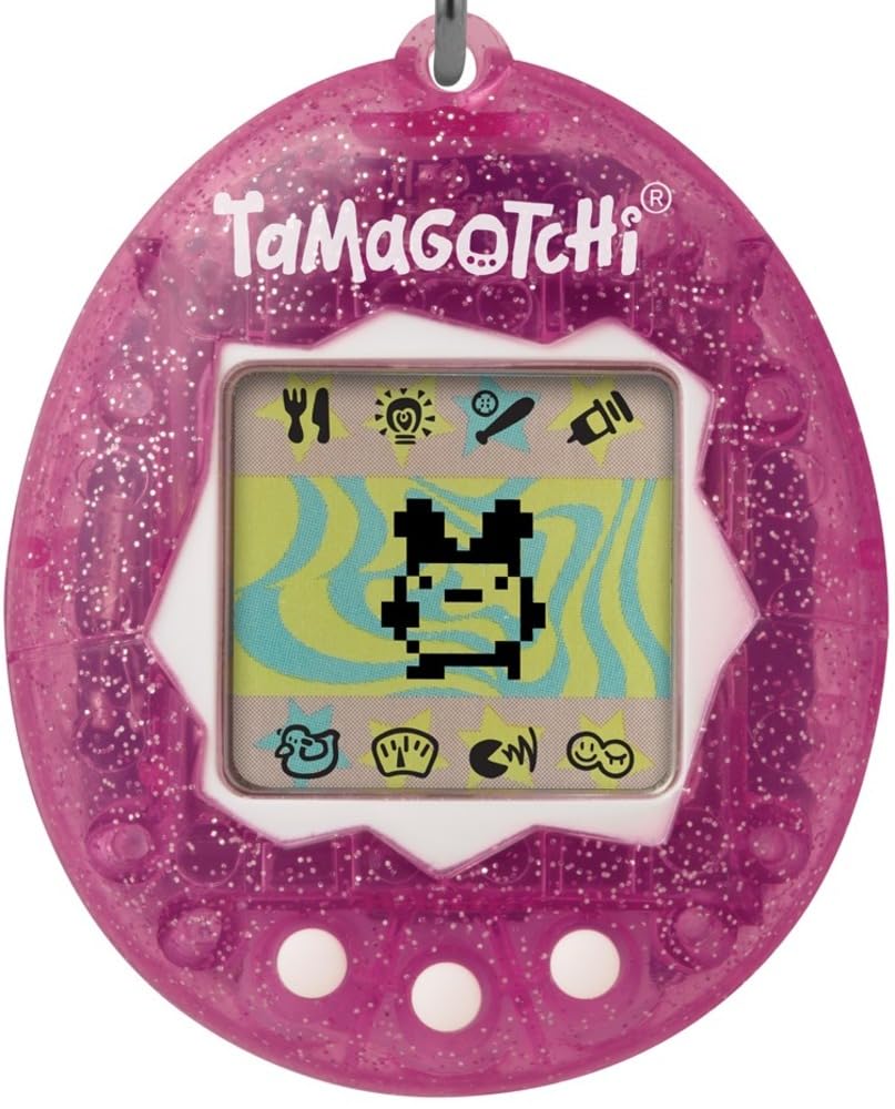 TAMAGOTCHI Bandai Original Pink Glitter Shell Original Cyber Pet 90s Adults And Kids Toy With Chain | Retro Virtual Pets Are Great Boys And Girls Toys Or Gifts For Ages 8+