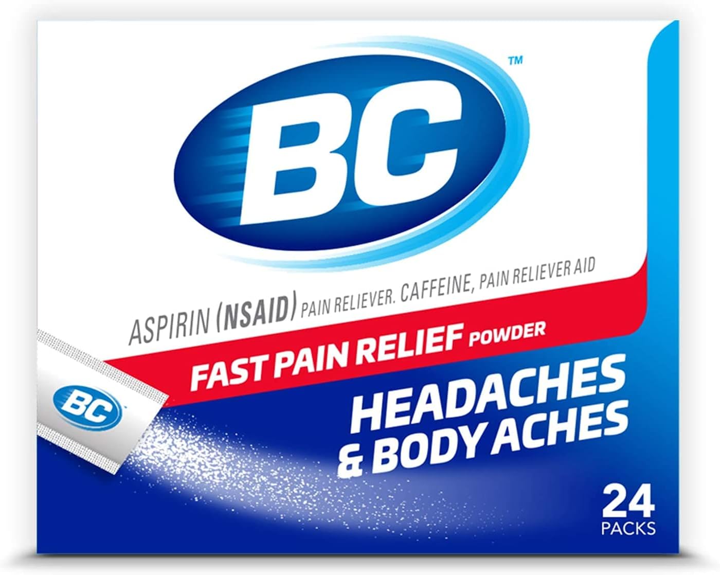 BCOriginal Formula Aspirin Fast Pain Relief Powders 24 ea (Pack of 6)
