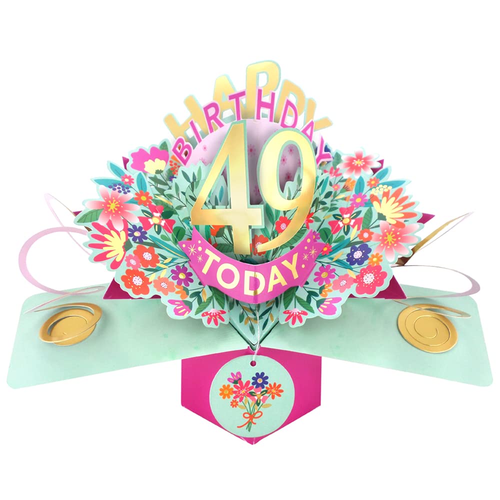 Happy 49th Birthday 49 Today Pop-Up Greeting Card Love Kate's Pop Up Cards Her POP215MC49