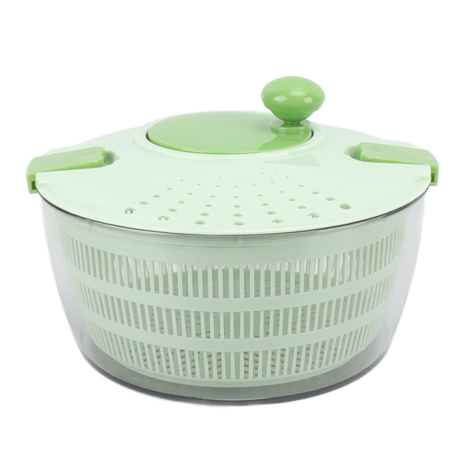 Small Salad Spinner, 4L Vegetable Washer with Crank Handle & Colander Basket for Home Kitchen, Camping, Picnic, Fruit and Lettuce Washing