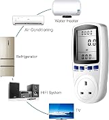 MFLABEL Power Meter Plug Energy Monitor UK 230V 13A Large LCD 7 Modes view 6