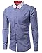 TUNEVUSE Men's Casual Slim Fit Shirts Stripes Long Sleeves Shirt