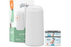 Diaper Genie Classic Gift Set | Baby Registry Must-Have | Odor Control with Push-N-Lock | Refill Supply for Up to 1,245 Newborn Diapers
