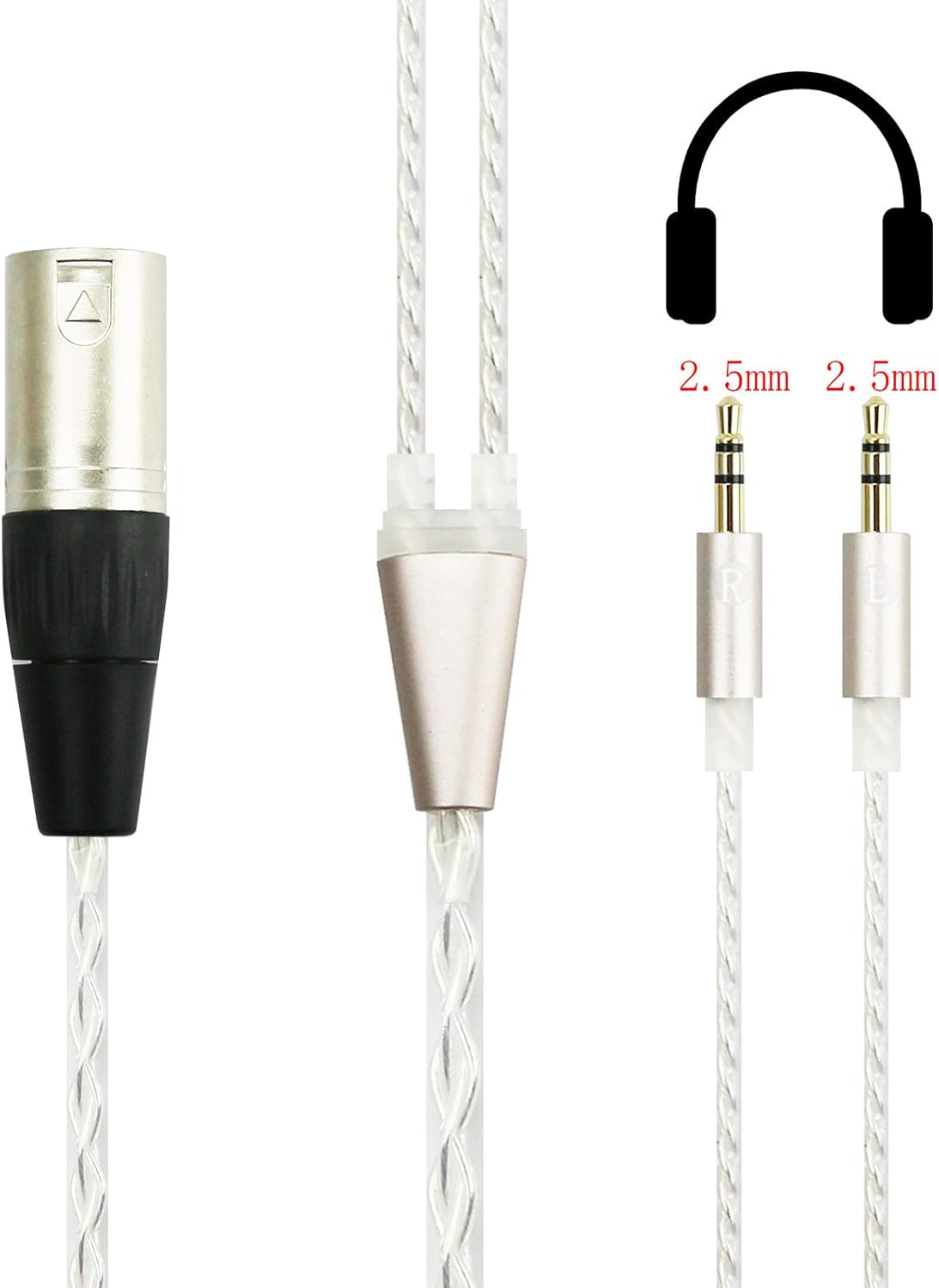 ABLET HiFi Cable with 4-pin XLR Balanced Male to Dual 2.5mm male Compatible with Hifiman HE400S, HE-400I, HE560 - Image 4