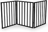 Oypla Black Dog Safety Folding Wooden Pet Gate Portable Indoor Barrier
