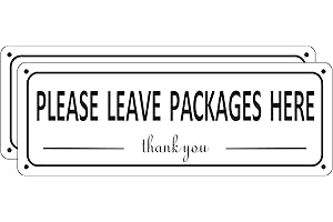 BAGSTAR Please Leave Packages Here Sign Metal, (2 Pack) Package Delivery Sign Instructions, 10" x 3.5" Leave Packages Sign for Front Door, Aluminum Outside Signs, Rust free, Fade Resistant,Weatherproof