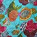 Fruit Reversible Bedspread Pattern Blue Gudri Pure Cotton Kantha Style Queen Size Quilt Bed Spread