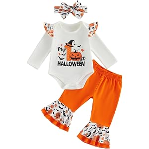 My First Halloween Baby Girl Outfits Newborn Infant Halloween Clothes Set
