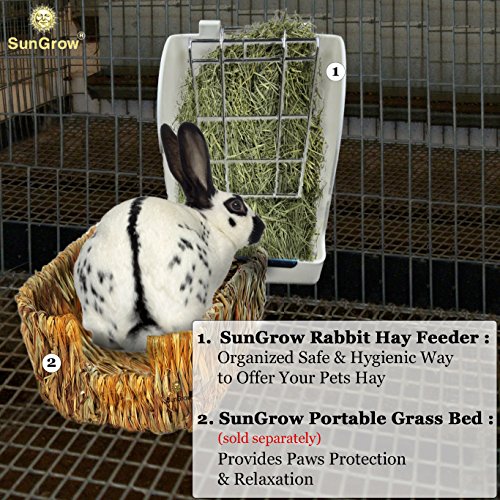 Rabbit Hay Feeder Rack MessFree Food Dispenser Guarantees Clean