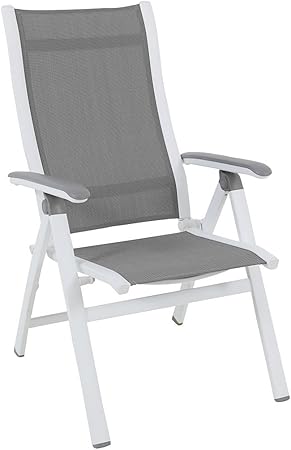 Amazon De Mwh Klappsessel Garten Evo Gartensessel Klappbar Alu Textilene Weiss Silber Ruckenlehne Verstellbar Gartenstuhl Terrassenstuhl Balkonstuhl