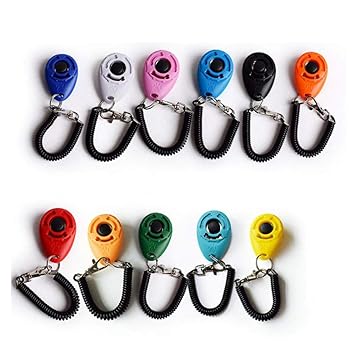 Hellohouse 4 Stück Hund Clicker Training Clicker mit Handgelenkschlaufe für Hunde Katze Pferde, Hund Clicker Training Pet Cli